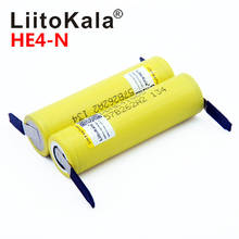 Bateria recarregável original he4 2500mah, bateria li-lon 18650 3.7v, bateria recarregável max 20a, descarga de 35a + folha de níquel 2024 - compre barato