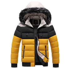 Мужское зимнее толстое короткое пальто, Молодежная теплая хлопковая куртка, однобортная Повседневная Толстая теплая куртка с капюшоном 2024 - купить недорого