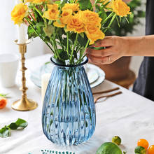Vaso de vidro hidropônico para sala de estar, vaso de flores seco e transparente para decoração de casa, vaso de vidro rico em bambu 2024 - compre barato