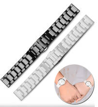 Ceramic watch bracelet 14 16 18 20 22mm watchband white black strap wristwatches band not fade water resistant 2024 - buy cheap