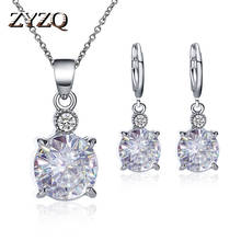 ZYZQ Classic Shiny Bright Crystal Cubic Zircon Stone Jewelry Sets Wedding Engagement Accessories Jewelry Sets Wholesale Lots 2024 - buy cheap