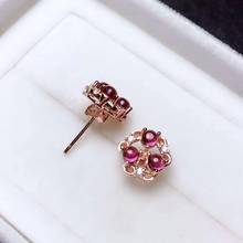natural And Real Garnet gemstone earrings S925 silver earrings women fashion earrings New year gift 2024 - buy cheap