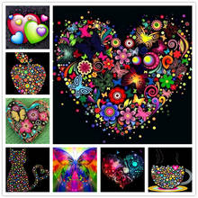 DIY 5D Diamond Embroidery Heart Colorful Cat Landscape Diamond Mosaic Painting Cross Stitch Full Square / Round Drill Home Decor 2024 - buy cheap