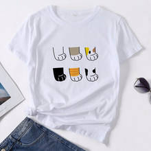 Summer Ladies T-shirt Cute Cat Print Short Sleeve Ladies T-shirt Harajuku Graphic TShirt Top Casual Women 2024 - buy cheap