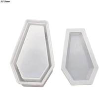 Crystal Epoxy ResinMold Coffin Trinket Box Silicone Mould Halloween Gothic Container DIY Crafts Making Tools 2024 - buy cheap