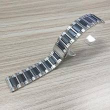 Pulseira de cerâmica e aço inoxidável, para apple watch band series 5 4 3 2, pulseira de substituição de alta qualidade para iwatch 44/40mm 42/38mm 2024 - compre barato