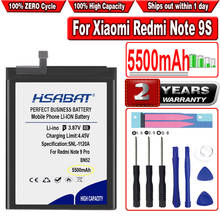 Hsabat 5500mah bn52 bateria para xiaomi redmi nota 9 pro nota 9s 2024 - compre barato