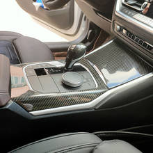 Реальные углеродного волокна автомобиля центральной консоли шестерни отделка для переключения передач Панель Накладка аксессуары для BMW G20 G28 325 3 серии 2019-20 для леворульных автомобилей 2024 - купить недорого