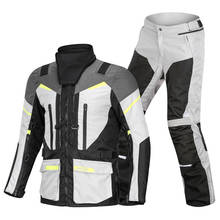 2020 LYSCHY профессиональная мотоциклетная куртка и штаны, съемный костюм 3 в 1, водонепроницаемая теплая зимняя куртка для езды на мотоцикле, костюмы 2024 - купить недорого