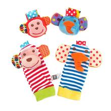 New Animal Baby Wrist Rattles And Socks Developmental Soft Toys Monkey And Elephant Two Outfits 2024 - buy cheap