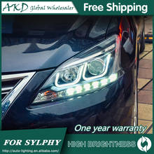 Faros delanteros AKD para Nissan Sylphy, luces LED DRL Bi Xenon, haz alto y bajo, para estacionamiento, 2012-2015 2024 - compra barato