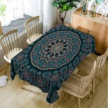 Retro Floral Mandala Bohemian Boho Style Indian Ethnic Design Damask Pattern Rectangle Tablecloth 2024 - buy cheap