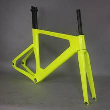 2021 Fluorescen amarillo carbón riel estructura camino marcos piñón fijo bicicleta de Marcos asiento 49/51/54cm cuadro de bicicleta de carbono 2024 - compra barato