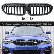 2Pcs Gloss Black Front Bumper Hood Kidney Grille Racing Grille Replacement for BMW G20 3-Series 2024 - buy cheap