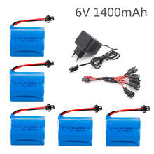 6v 1400mah Ni-CD Battery with Charger For Rc toys Trains Robots Boats Cars Tanks Guns tools AA 700mah 6v Rechargeable Battery 2024 - buy cheap