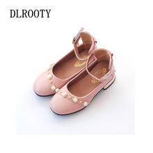 Children Shoes Buckle Low heeled Pearl Girl Kids Cute Casual Child Leather Soft Running Autumn Spring Loafers Sneakers 2024 - buy cheap