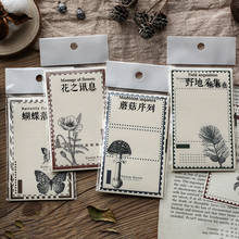 12 Pcs/set Vintage Plant Memo Pad Animal Pattern Memo Note Diary Journal Album Retro Stationery School Office Supplies 2024 - buy cheap