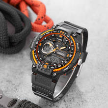 OHSEN модные спортивные часы кварцевые цифровые мужские водонепроницаемые наручные часы с резиновым ремешком с двойным дисплеем Мужские оранжевые часы reloj mujer 2024 - купить недорого