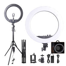 FOSOTO RL-18BII Photographic light Camera Phone Led Ring Light Bi-Color 3200-5600K Makeup Ring Lamp with Tripod and Battery Slot 2024 - buy cheap