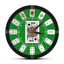 Spade relógio de parede estampado para jogar cartas texas, moderno relógio de parede com ponte para pôquer, decoração de sala de jogos, presente 2024 - compre barato