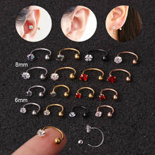 Nose Stud Stainless Flower Cz Ear Studs Helix Piercing Cartilage Earring Conch Rook Tragus Stud Labret Back Piercing Jewelry 2024 - buy cheap