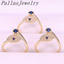 10Pcs Gold Color Top Quality Pave Setting CZ Zirconia Trendy Eye Rings Open Adjusable Ring For Women 2024 - buy cheap