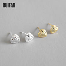 Ruifan Fashion Silver/18K Gold Color Cute Heart Minimalist 925 Sterling Silver Stud Earrings for Women Girls Fine Jewelry YEA418 2024 - buy cheap