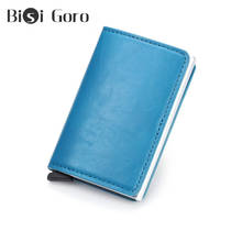 BISI GORO RFID Bloking Fashion Wallet Men And Women Card Wallet Metal Aluminum Solid Slim Mini Wallet Cartera Mujer Dropshipping 2024 - buy cheap