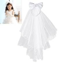 Flower Girl Bridal Veils White Wedding Bridal Veils First Communion Hair Wreath with Bow for Bride Marriage Wedding Accessories 2024 - buy cheap