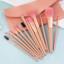 12pcs Pink Makeup Brushes Set Eye Shadow Blush Foundation Powder Eyeliner Eyelash Lip Make Up Brush Cosmetic Tool Kit with Bag 2024 - buy cheap