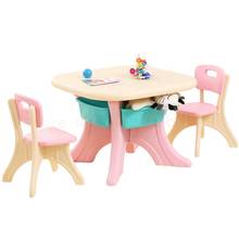 Mesa e cadeira para crianças, mesa de aprendizagem infantil, combinação de jardim de infância, mesa de plástico para aprendizagem, jogo, mesa de desenho 2024 - compre barato