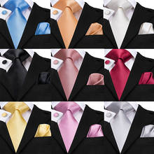 Hi-Tie, новые модные галстуки, Классические мужские галстуки, однотонные, желтые, синие, свадебные галстуки для мужчин, деловые галстуки в горошек из 100% шелка 2024 - купить недорого