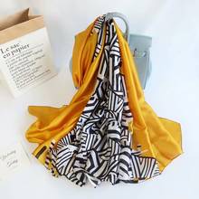 2019 новый стиль китайский Шелковый осенний и зимний женский модный шарф с принтом популярный женский Шарф Солнцезащитный пляжный качественный платок 2024 - купить недорого