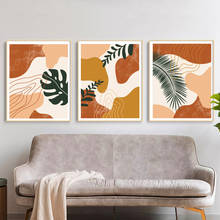 Boho Abstract Plants Posters and Prints Palm Leaf Color Block Shapes Gallery Wall Art Canvas Painting Pictures Living Room Decor 2024 - buy cheap