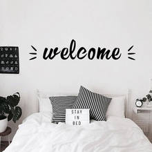 "welcome "letter Wall Sticker for door living room background decoration Mural Art Decals welcome stickers 2024 - buy cheap