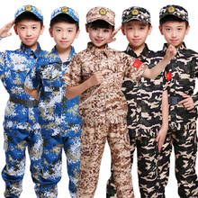 Kids Military Tactical Uniforms Children Army Militar Desert Hunting Costumes Boys Training Camouflage Short&Full Sleeve Set 2024 - buy cheap