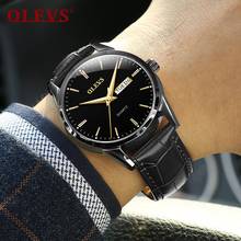 Business leather Men's Watch black Male Wristwatches Top Brand  Quartz Casual Man Clock waterproof Relogio Masculino Auto Date 2024 - buy cheap