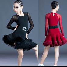2021 Girls Latin Dresses For Dancing Ballroom Dance Dress Rumba Samba Fashion Children Samba Cha Cha Tango Skirt Standard Salsa 2024 - buy cheap