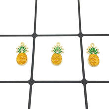 10pcs DIY Handmade 2019 New Drop Oil Transparent Pineapple Fruit Alloy Ornament Pendant Accessories 2024 - buy cheap