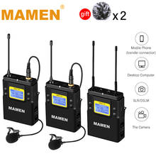 MAMEN UHF Professional Wireless Microphone with Receiver 50 Channels 60-100m Range Condenser Microfone for Cameras Phones Mic 2024 - buy cheap