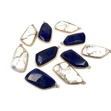 Pedra natural encantos forma irregular seção branco pinho lapis lazuli pingente para fazer jóias artesanais diy colar accessorie 2024 - compre barato