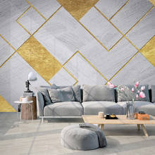 Papel de parede com mural personalizado 3d, papel de parede 3d geométrico dourado com arte criativa para quarto, sala de estar, sala de tv, fundo de tv 2024 - compre barato