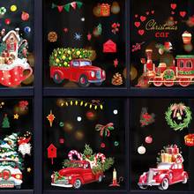 Наклейки на окна, наклейки на стену, Счастливого Рождества, Санта-Клаус, домашние настенные наклейки «сделай сам», фрески для дома, украшения на день рождения и свадьбу 2024 - купить недорого