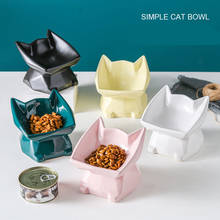 Cuenco de cerámica con forma de gato para perro, comedero para mascotas, cuencos de comida para gatos, comedero para mascotas, cuenco de agua para gatito, suministros para cachorros, novedad 2024 - compra barato