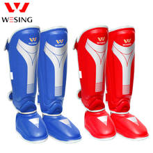 Caneleiras de boxe para artes marciais wesing, mma muay thai com protetor de perna em insígnias, equipamento de treino para boxer 2024 - compre barato