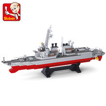 615Pcs Military NAVY Destroyer Chaser Warship Battleship Model Bricks ARMY Building Blocks Sets Educational Toys for Children 2024 - buy cheap