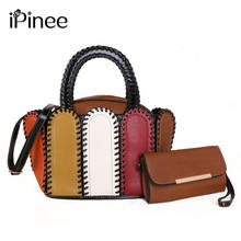 iPinee New Women's Handbags Shoulder PU Leather Bag Colorful Patchwork Leather Female Bag Women Crossbody bag With Pures 2024 - buy cheap