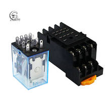 Relé de potencia MY4NJ AC110V DC110V AC220V AC380, bobina 5A 4NO 4NC, carril DIN, relé de tiempo de 14 pines con base de enchufe, 10 Uds. 2024 - compra barato