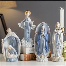 European Ceramics Christianity Jesus Virgin Mary Statue Decoration Home Livingroom Desktop Figurines Office Ornaments Crafts Art 2024 - buy cheap
