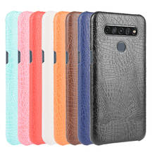 Capa de couro para lg k61 ", capa de luxo com estampa de crocodilo para lg k61 k 61 lgk61 6.5" 2024 - compre barato